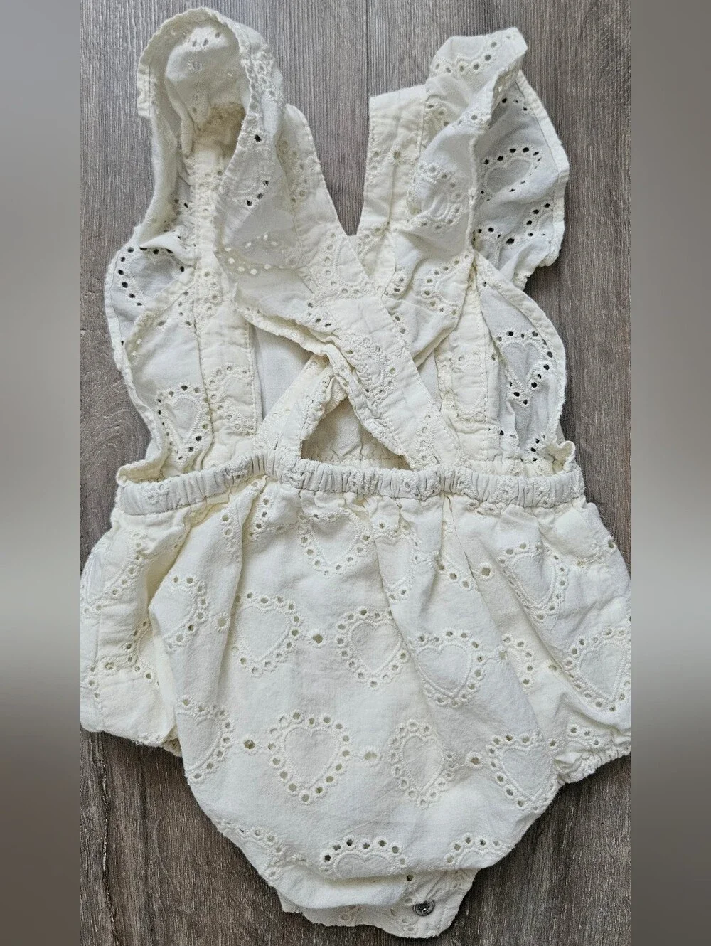 Noralee White Eyelet Heart Romper for Babies